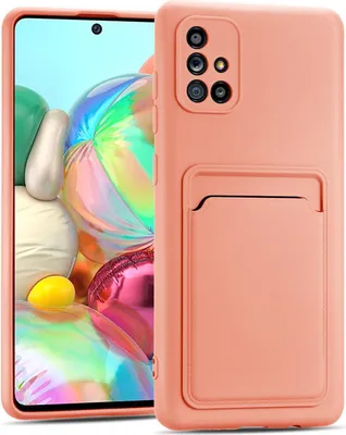 Produktbild von Conie Schutzhülle für Samsung Galaxy A51 mit Kartenfach Tasche Case Cover Bumper Silikon Hülle in Rosa