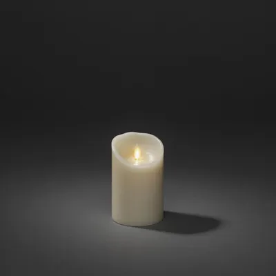 Produktbild von LED Echtwachskerze cremeweiß Konstsmide H 11,4 cm Lichtfarbe warmweiß inkl. Timer