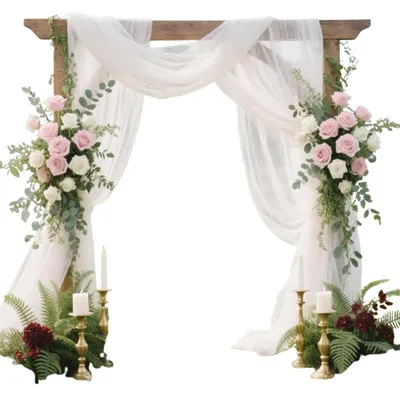 Quervorhang 76x600 cm, Hochzeitsbogen, 2 Stück, Polyester, weiß