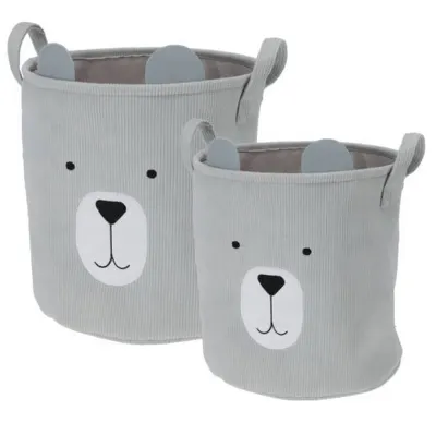 Produktbild von Koše na hračky CUTIE s ušima, manšestr, 2 kusy