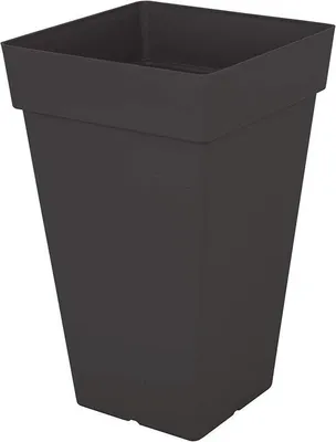 Image de Pot carré haut de 65 cm, couleur anthracite
