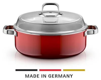 Produktbild von WMF Fusiontec Mineral Pro, Schmortopf mit Deckel, 28 cm, Passion Red 122533
