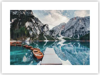 Produktbild von Poster - Poster ohne Rahmen - Boote Berge Hafen - 40x30 cm - Wand Bild - Wanddeko - Wandbilder - Kunstposter - Wandposter - Bilder - Kunstdruck - Wanddekoration - Wandbild - P2XAA40x30-5068