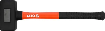 Produktbild von YATO, Modell YT-46270, rückschlagfreier Schonhammer, ideal für Präzisions- und Montagearbeiten, schwarzer Gummikopf, orangefarbener rutschfester Griff, Profiwerkzeug