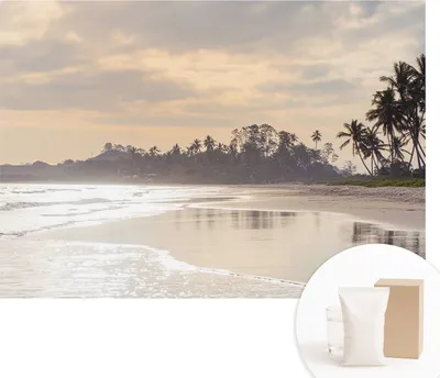 Produktbild von Fototapete - Wandbilder für Wohnzimmer - 208x146 cm - Dekorative Wandfolie - Modernes Design für Wanddekoration - Tapeten für Innenräume - Strandmorgen