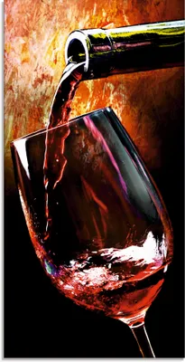 Produktbild von Anna Subbotina: Wein - Rotwein - Glasbild, Größe:100x50 cm / Glasbild
