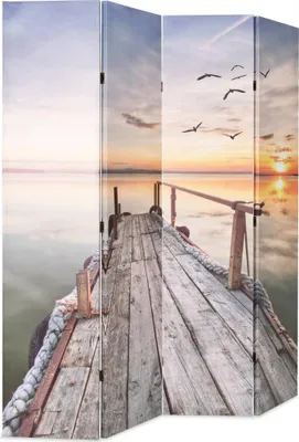 Obrázek produktu pro vidaXL Rozdělovač místností skládací 160 x 170 cm jezero s tyčí