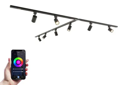 Image de HOFTRONIC - Kit système de rails 4 x 1 m 8 spots RGBWW GU10 IP20