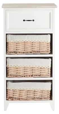 Produktbild von Kommode PROVENCE in weiß, Vintage, mit 1 Schublade und 3 Körben, Landhaus