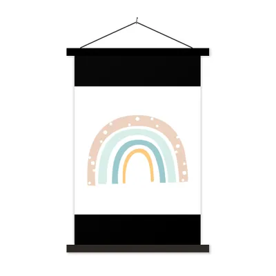 Produktbild von MuchoWow® Textilposter Regenbogen - Kinder - Pastell - Tupfen - Baby 40x60 cm mit schwarzem Rahmen - Wanddekorationen