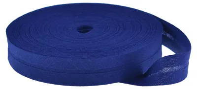 25m Schrägband Baumwolle Breite 20mm gefalzt, blau