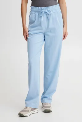 Produktbild von OXMO OXDania Pants Damen Hose Stoffhose mit Stretch Straight Leg Gerades Bein elastischer Bund mit Tunnelzug Regular-Fit