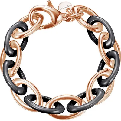 Produktbild von Esprit Armband Edelstahl Keramik Schwarz Rosegold 21cm ESBR11432D210