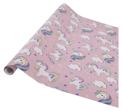 Zdjęcie produktu dla Papier do pakowania prezentów Clayre & Eef, 3 rolki, 50 x 75 cm, różowy papier