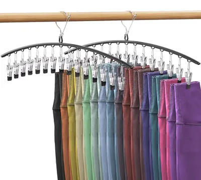 Hosenbügel-Set 2er mit 15 Clips, platzsparend, bis 30 Hosen