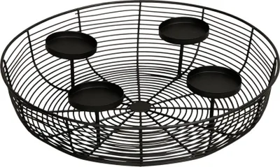 Produktbild von Kerzenschale WIRED schwarz aus Metall D36cm Drahtschale für 4 Stumpenkerzen