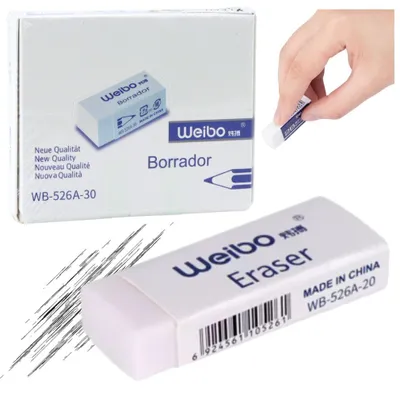 Produktbild von Weißer Radiergummi für die Schule und das Büro WB-526A -30 4cm