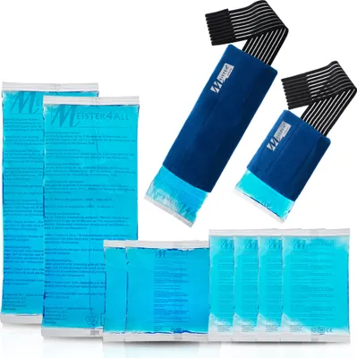 Produktbild von Meisterhome® 8er Set + 2 Hüllen Kalt Warm Kompressen Set für Kälte und Hitze Verschiedene Größen Mehrfachkompressen Wiederverwendbar Hot Cold pack