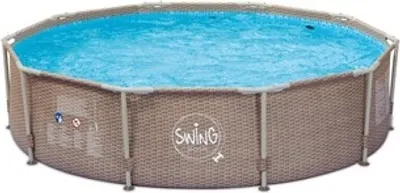 Produktbild von Frame Pool 305 x 76cm - Rattan dunkel