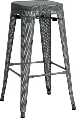 Produktbild von CLP Barhocker Fletcher I Stapelbar aus Metall inkl. Bodenschoner und Fußstütze grau