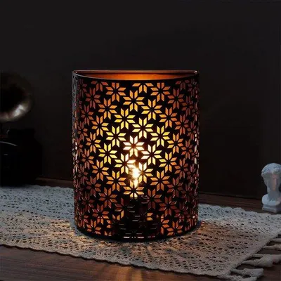 Obrázek produktu pro Hnědá kovová nástěnná lampa 20 cm s časovačem