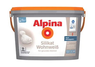 Produktbild von Alpina Silikat Wohnweiß Wandfarbe 10 L