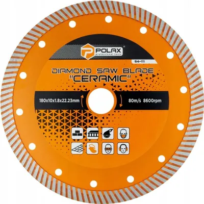 Zdjęcie produktu dla Tarcza diamentowa do cięcia płytek Ceramic 180x10x1.8x22.23mm Polax