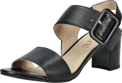Produktbild von CAPRICE Damen Sandalen mit Absatz aus Leder mit Fußbett, Schwarz (Black Nappa),