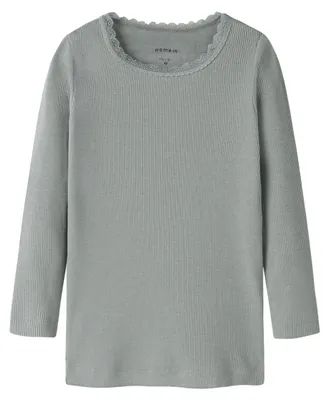 Productafbeelding van Name IT Mädchen Nmfkab Ls Top Noos T-shirt 13198042, Grijs, 104