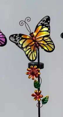 Produktbild von Gartenstecker Schmetterling gelb mit Solarlicht H. 95cm Formano Garten S25