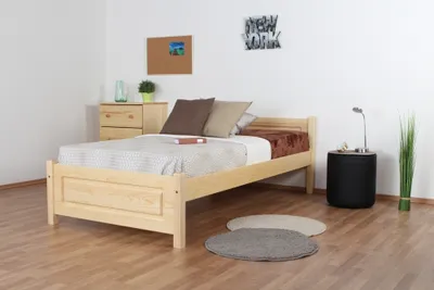 Produktbild von Einzelbett / Gästebett Kiefer massiv Vollholz natur 78, inkl. Lattenrost - 100 x 200 cm (B x L)