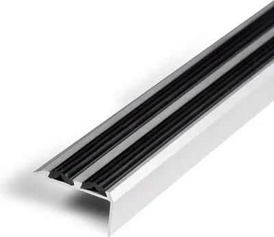 Produktbild von Treppenkantenprofil mit Doppel-Gummieinlage Power Grip Länge: 100 cm Vorgebohrt Schwarz