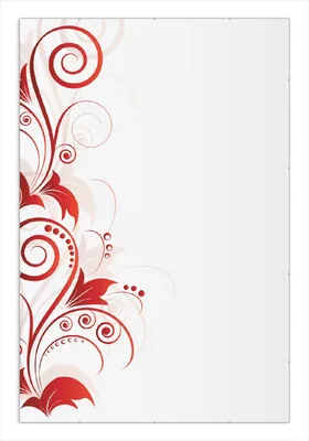 Produktbild von Wallario Wandbild Abstrakte rote Blumenschnörkel, Größe: 61 x 91,5 cm, Poster mit rahmenlosen Bildhalter