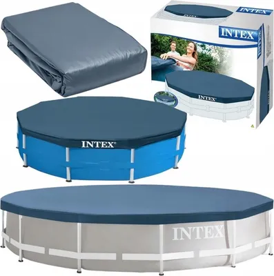 Zdjęcie produktu dla Intex 28031, Okładka, Nad basenem naziemnym, Okrągły, Niebieski, PCW, Polietylen, 3,66 m