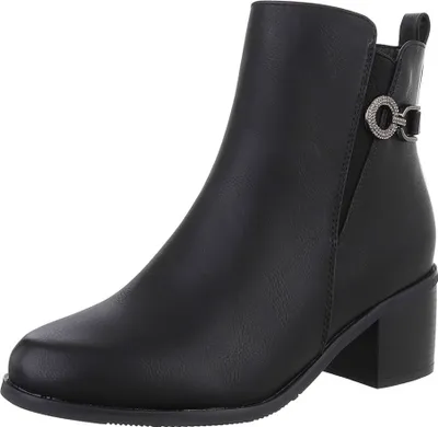 Produktbild von Ital-Design Damen Stiefeletten Klassische Stiefeletten Leicht gefüttert Lederoptik Klassische Stiefeletten 88489344 Schwarz Gr.  36