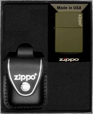 Zdjęcie produktu dla Zestaw Zippo Zapalniczka Green Matte Logo Prezentowy No3