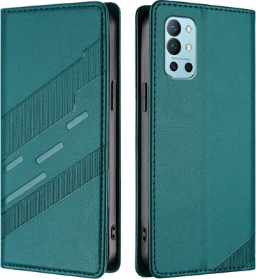 Produktbild von Hülle für OnePlus 9R/OnePlus 8T, Kunstleder Brieftaschen Handyhülle mit Kartenfach und Standfunktion Grün