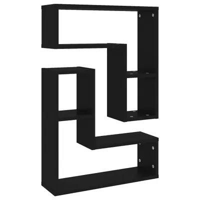 Image de vidaXL Étagères murales 2 pcs. noir 50x15x50 cm bois composite