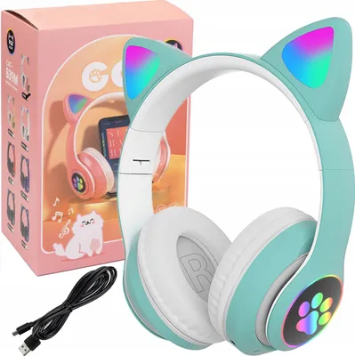 Obrázok produktu pre Svetelné Bezdrôtové Slúchadlá S Mačacími Ušami B39 Bluetooth Rádio Fm
