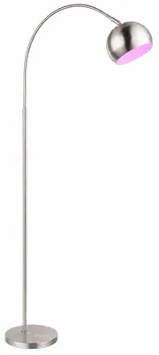 Produktbild von RGB LED Bogenstehlampe, verchromt, weiß, beweglich, H 150 cm