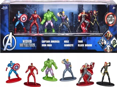 Image de Nanofigures à collectionner en métal Marvel Avengers 1.65", lot de 6