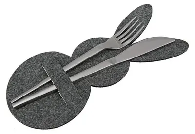 Produktbild von Bestecktasche "Hase" Filz dunkelgrau ca. 24 cm