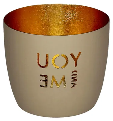 Produktbild von Madras Windlicht M You and me Sandstone/Gold 8,5cm