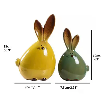Produktbild von Keramische Kaninchenfiguren, Ostern Langohrhase Ornament