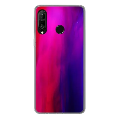 Produktbild von MuchoWow® Handyhülle Schutzhülle Hülle für Huawei P30 Lite Färben - Rosa - Lila - Abstrakt Silikon Softcase Handy Hülle - Handyhülle