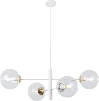 Obrázek produktu pro Závěsná lampa Vicenza bílo-zlatá, 4 žárovky, s čirými stínidly E14