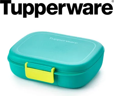 Produktbild von Tupperware Lunchbox 1-2-3 mit Clip-Verschluss, Unterteilung, Spülmaschinengeeignet, L 20 x B 17,9 x H 5,9 cm