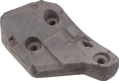 A single gray washing machine counterweight is shown against a white background.