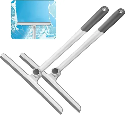 Produktbild von Duschabzieher für Glastüren, Silikon-Duschabzieher für Duschtüren, Fenster, Badezimmer-Glastüren und Auto-Windschutzscheibenreinigung, Mehrzweck-Reinigungsabzieher mit 11-Zoll-Klinge (Grau+Grau)