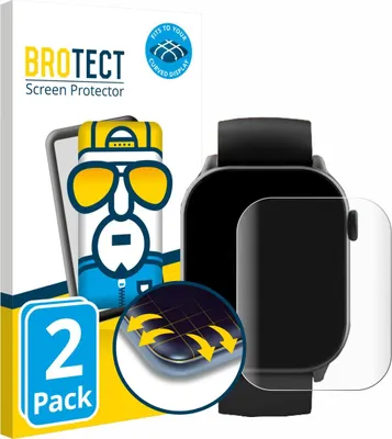 Produktbild von 2x BROTECT Fullscreen Schutzfolie für Uaue Y88 1.96" Displayschutz Folie Fullcover Klar Transparent